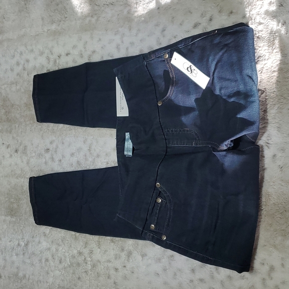 Christopher & Banks Mid Rise Shaped Fit Pull On Blue Denim Legging Size SP NWT - Picture 2 of 7